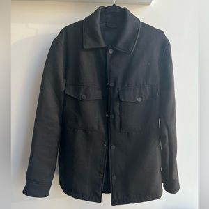 Heavy shirt jacket in black from H&M.